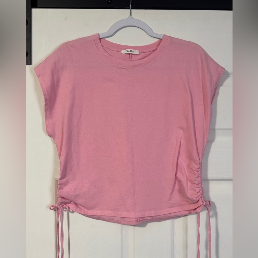 Pink Drawstring Side Women’s Top